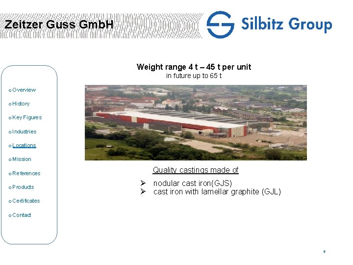 Zeitzer Guss Gmb. H Weight range 4 t – 45 t per unit in