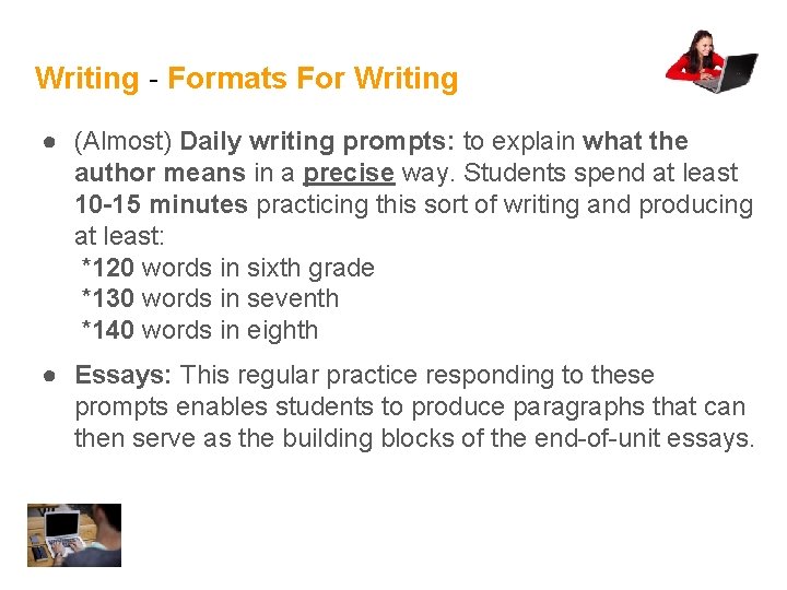 Writing - Formats For Writing ● (Almost) Daily writing prompts: to explain what the