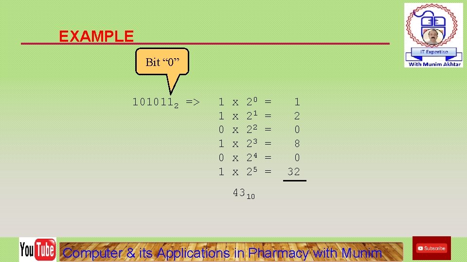 EXAMPLE Bit “ 0” 1010112 => 1 1 0 1 x x x 20