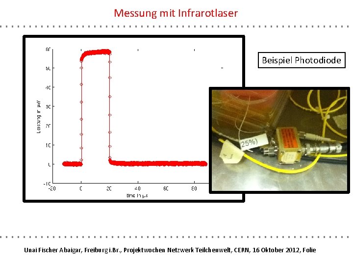 Messung mit Infrarotlaser Beispiel Photodiode Unai Fischer Abaigar, Freiburg i. Br. , Projektwochen Netzwerk