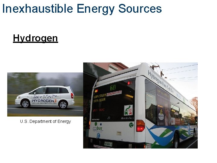 Inexhaustible Energy Sources Hydrogen U. S. Department of Energy 