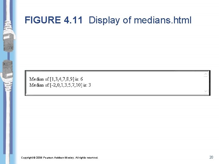 FIGURE 4. 11 Display of medians. html Copyright © 2006 Pearson Addison-Wesley. All rights FIGURE 4. 11 Display of medians. html Copyright © 2006 Pearson Addison-Wesley. All rights
