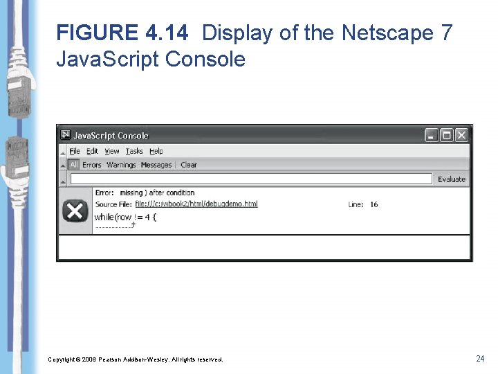 FIGURE 4. 14 Display of the Netscape 7 Java. Script Console Copyright © 2006 FIGURE 4. 14 Display of the Netscape 7 Java. Script Console Copyright © 2006