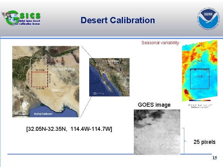 Desert Calibration Seasonal variability GOES image [32. 05 N-32. 35 N, 114. 4 W-114.