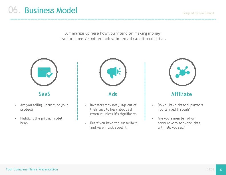 06. Business Model Designed by New Haircut Summarize up here how you intend on