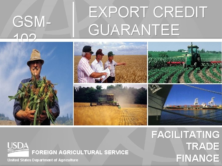 GSM 102 EXPORT CREDIT GUARANTEE PROGRAM FOREIGN AGRICULTURAL SERVICE United States Department of Agriculture