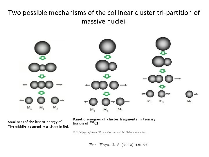 Two possible mechanisms of the collinear cluster tri-partition of massive nuclei. Smallness of the