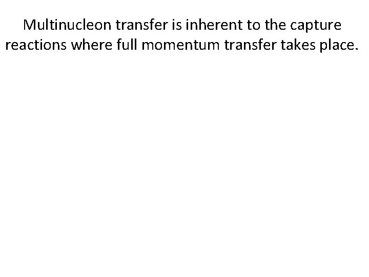 Multinucleon transfer is inherent to the capture reactions where full momentum transfer takes place.