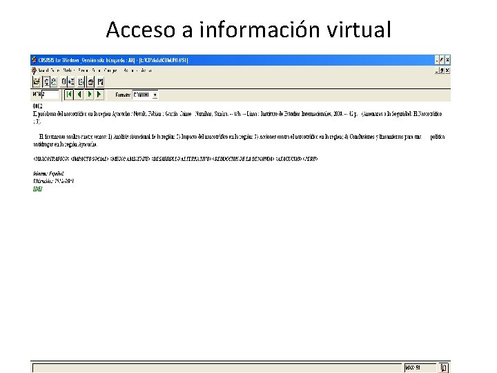 Acceso a información virtual 