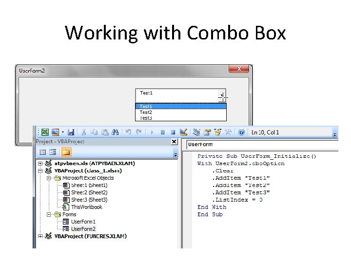 Working with Combo Box 