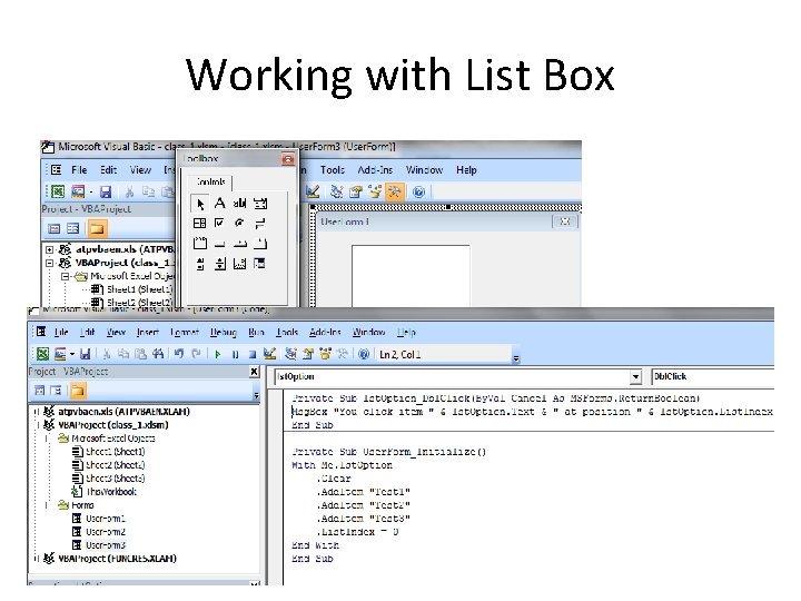 Working with List Box 