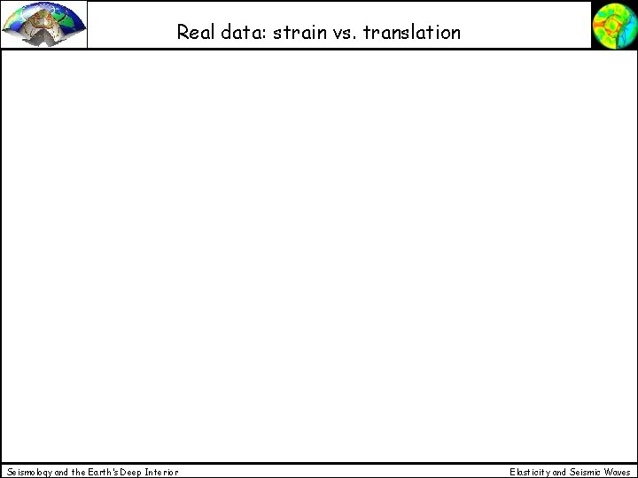 Real data: strain vs. translation Seismology and the Earth’s Deep Interior Elasticity and Seismic