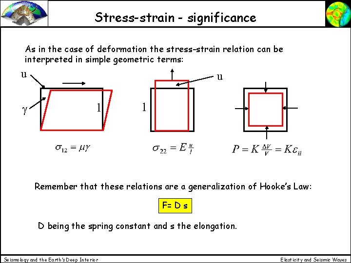 Stress-strain - significance As in the case of deformation the stress-strain relation can be