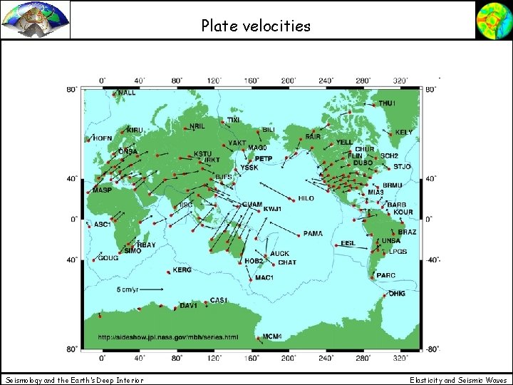 Plate velocities Seismology and the Earth’s Deep Interior Elasticity and Seismic Waves 