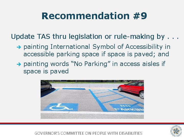 Recommendation #9 Update TAS thru legislation or rule-making by. . . è painting International