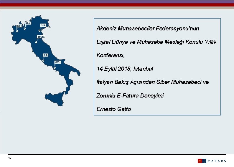 Akdeniz Muhasebeciler Federasyonu’nun Dijital Dünya ve Muhasebe Mesleği Konulu Yıllık Konferansı, 14 Eylül 2018,