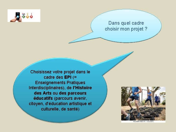 Dans quel cadre choisir mon projet ? Choisissez votre projet dans le cadre des