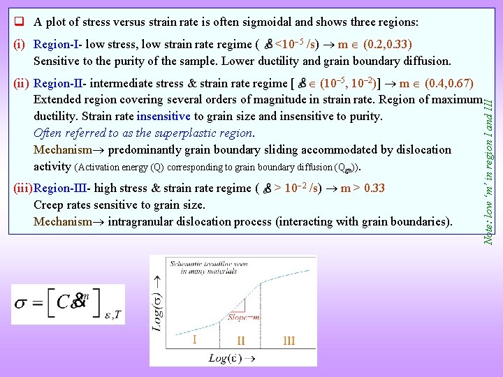 q A plot of stress versus strain rate is often sigmoidal and shows three