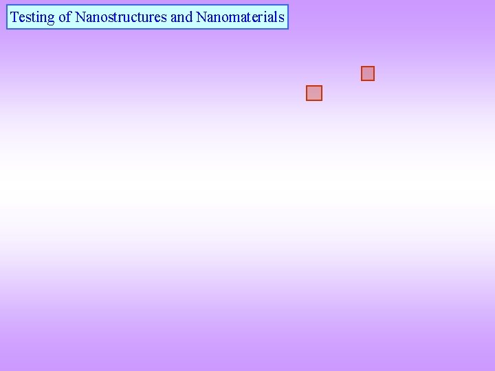 Testing of Nanostructures and Nanomaterials 