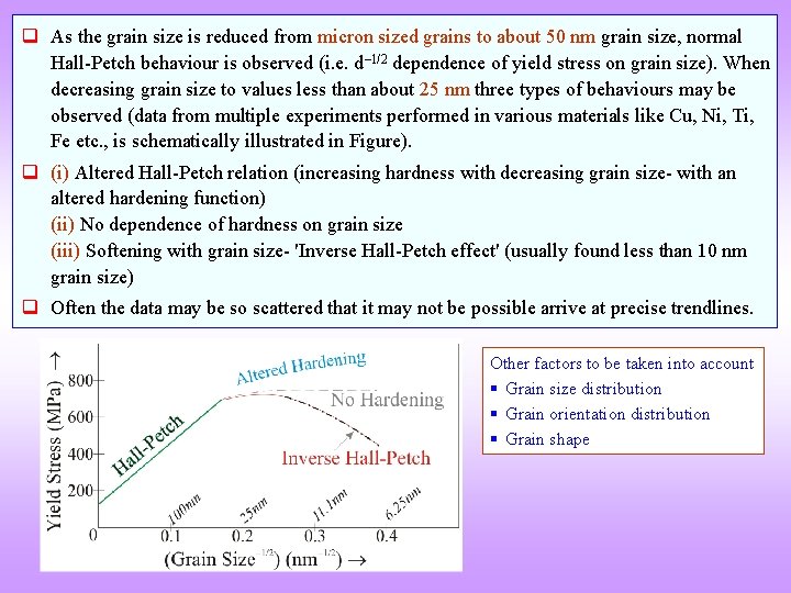 q As the grain size is reduced from micron sized grains to about 50