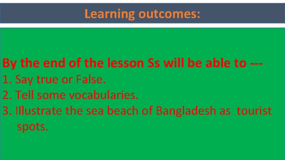 Learning outcomes: By the end of the lesson Ss will be able to ---