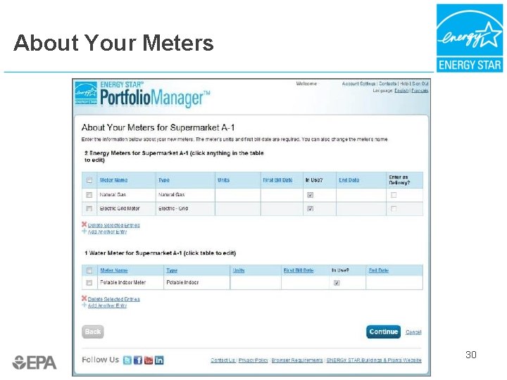 About Your Meters 30 