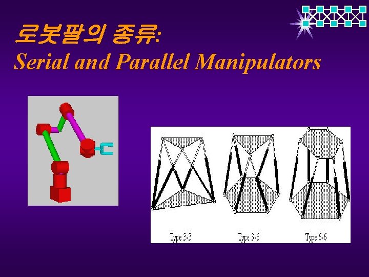 로봇팔의 종류: Serial and Parallel Manipulators 
