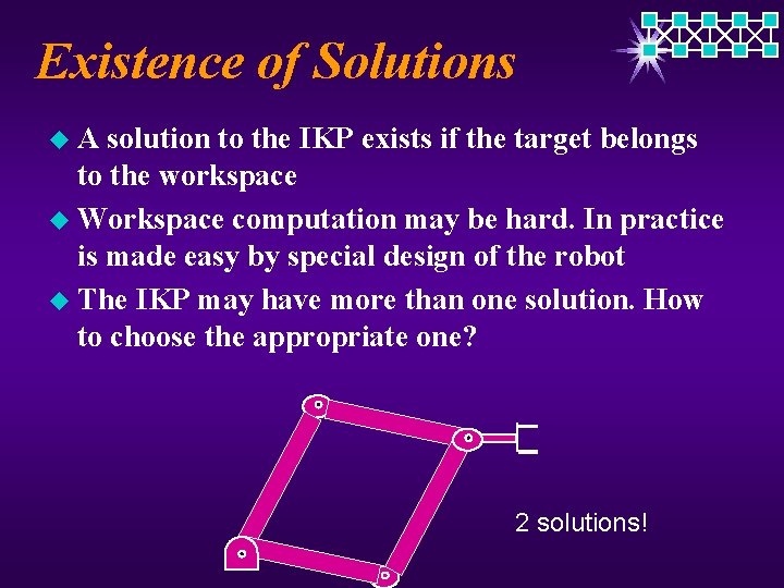 Existence of Solutions u. A solution to the IKP exists if the target belongs