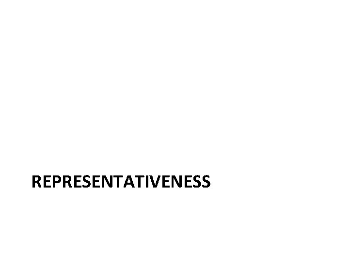 REPRESENTATIVENESS 