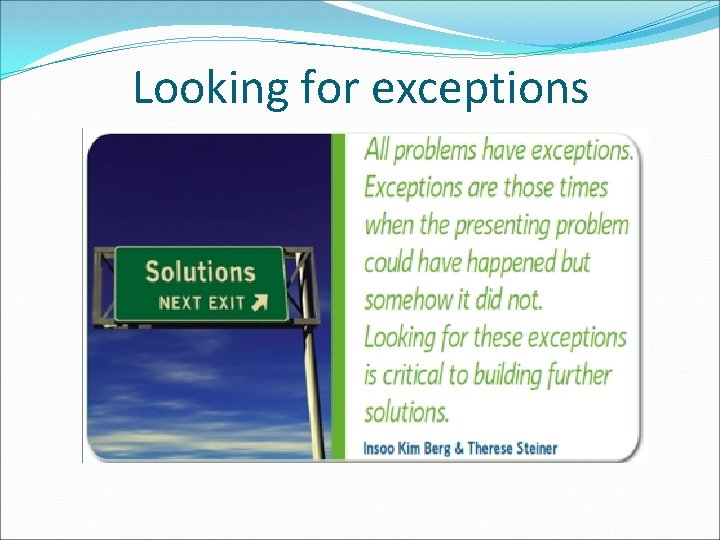 Looking for exceptions 