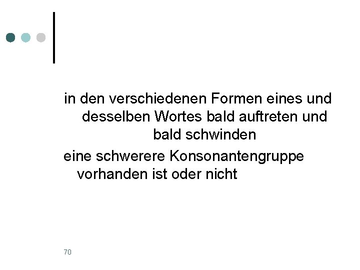 in den verschiedenen Formen eines und desselben Wortes bald auftreten und bald schwinden eine