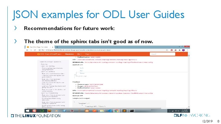 JSON examples for ODL User Guides › Recommendations for future work: › The theme