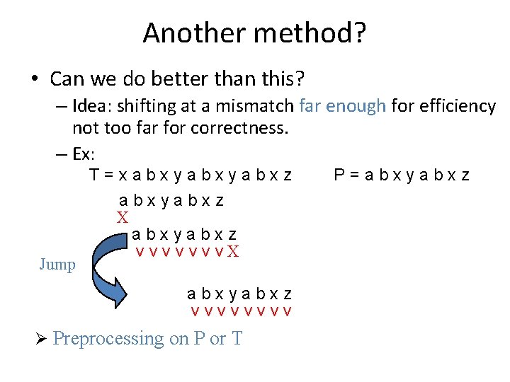 Another method? • Can we do better than this? – Idea: shifting at a