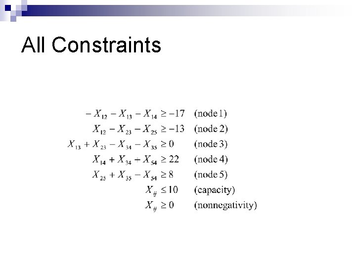 All Constraints 