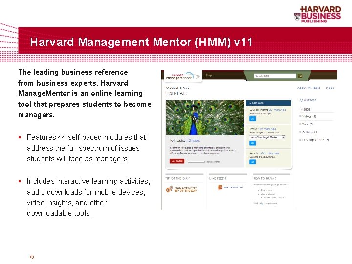 Harvard Management Mentor (HMM) v 11 The leading business reference from business experts, Harvard