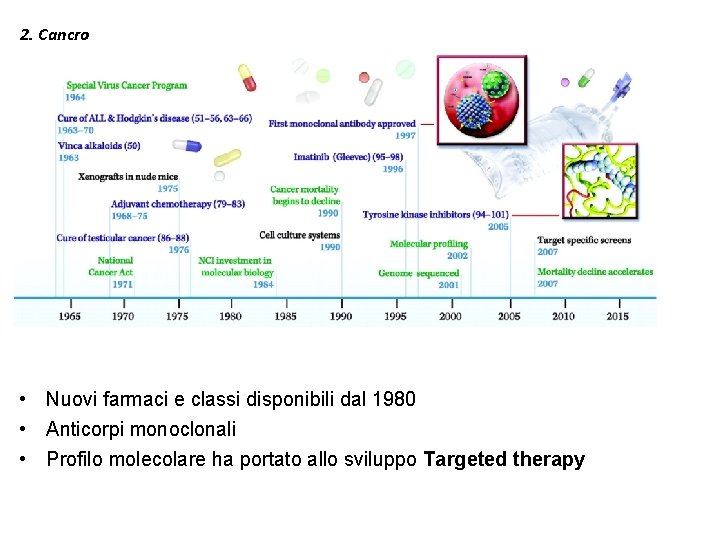2. Cancro • Nuovi farmaci e classi disponibili dal 1980 • Anticorpi monoclonali •