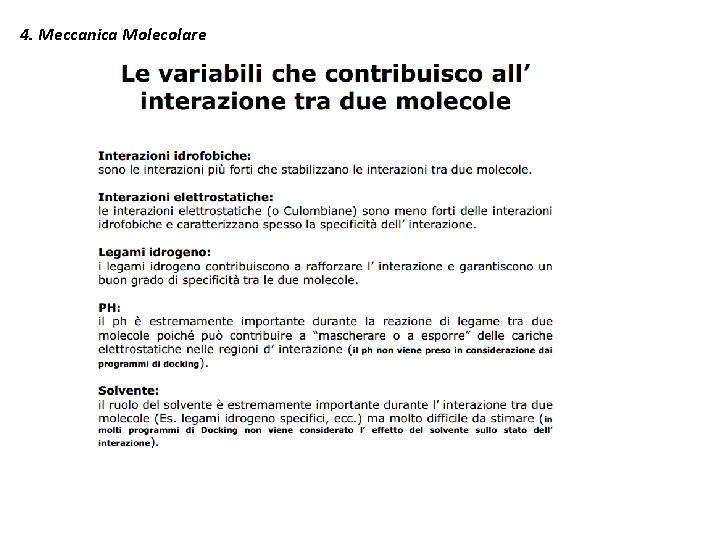 4. Meccanica Molecolare 