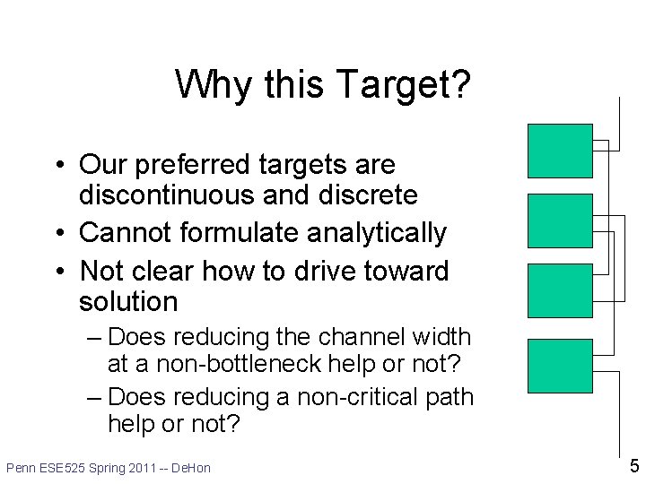 Why this Target? • Our preferred targets are discontinuous and discrete • Cannot formulate