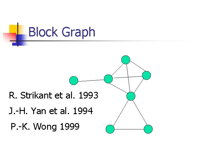 Block Graph R. Strikant et al. 1993 J. -H. Yan et al. 1994 P.