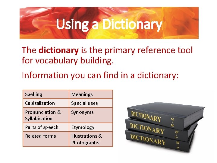 Chapter 4 Improving Vocabulary Opening Activity Make a