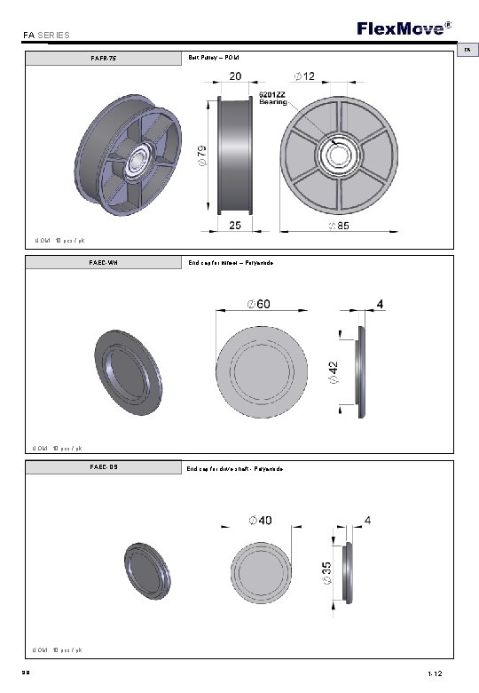 Flex. Move FA SERIES FA FAFR-75 Belt Pulley – POM UOM : 10 pcs