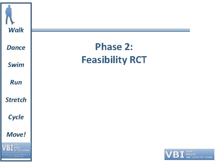 Walk Dance Swim Run Stretch Cycle Move! Phase 2: Feasibility RCT 