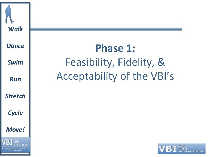 Walk Dance Swim Run Stretch Cycle Move! Phase 1: Feasibility, Fidelity, & Acceptability of