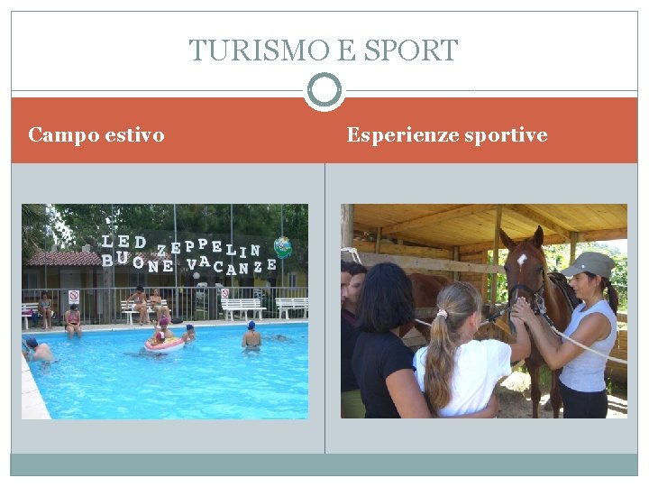 TURISMO E SPORT Campo estivo Esperienze sportive 