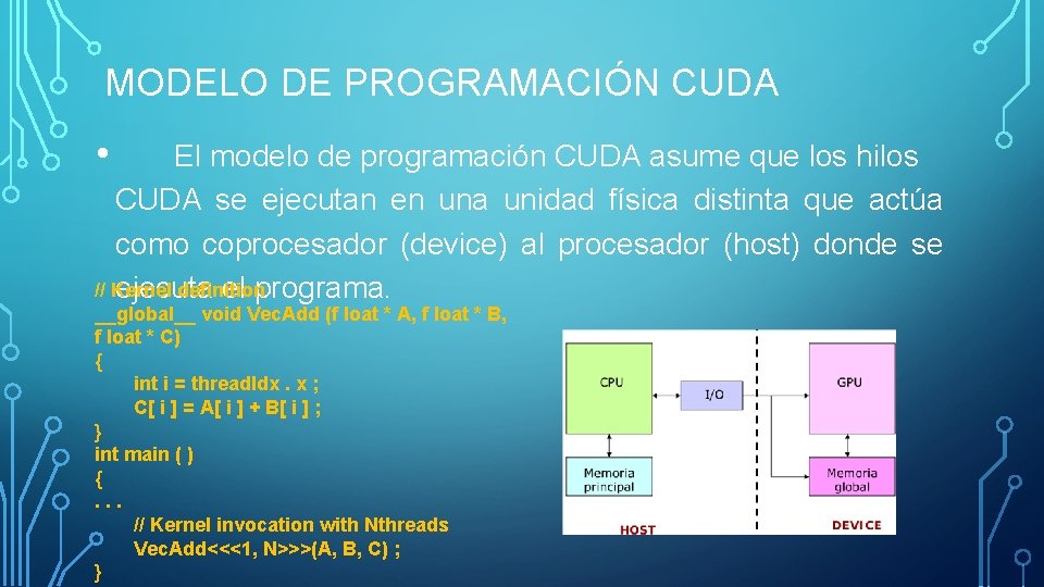 MODELO DE PROGRAMACIÓN CUDA • El modelo de programación CUDA asume que los hilos