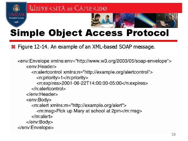 Simple Object Access Protocol z Figure 12 -14. An example of an XML-based SOAP Simple Object Access Protocol z Figure 12 -14. An example of an XML-based SOAP