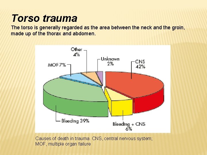 Torso trauma The torso is generally regarded as the area between the neck and