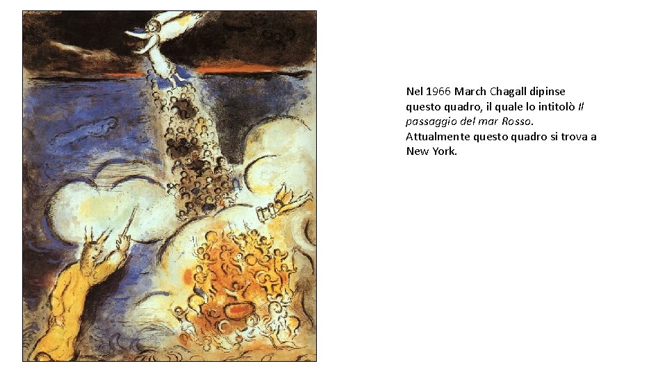 Nel 1966 March Chagall dipinse questo quadro, il quale lo intitolò Il passaggio del