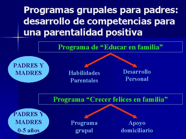 Programas grupales para padres: desarrollo de competencias para una parentalidad positiva Programa de “Educar