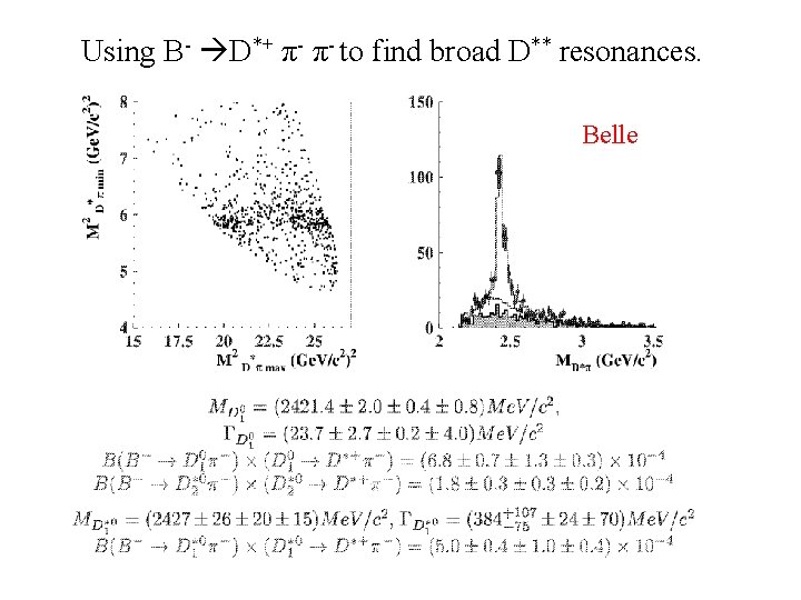 Using B- D*+ π- π- to find broad D** resonances. Belle 